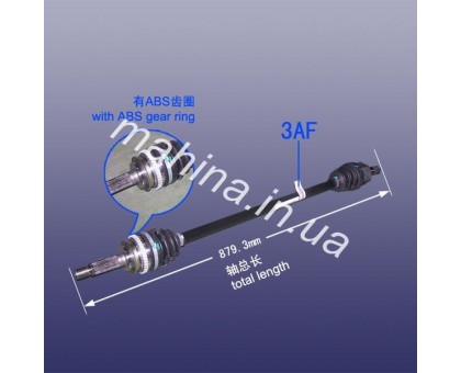Привод в сборе правый Чери КуКу